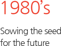 1980s Sowing the seed for the future